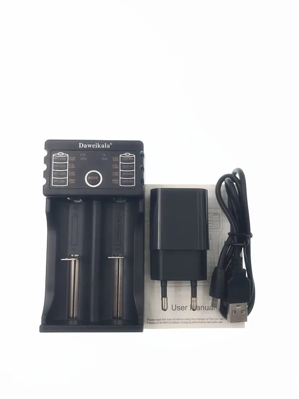 

Daweikala DAA-201 18650 Battery charger 1.2V 3.7V 3.2V 3.85V AA /AA 18650 26650 14500 NiMH lithium battery charger+2A Adapter