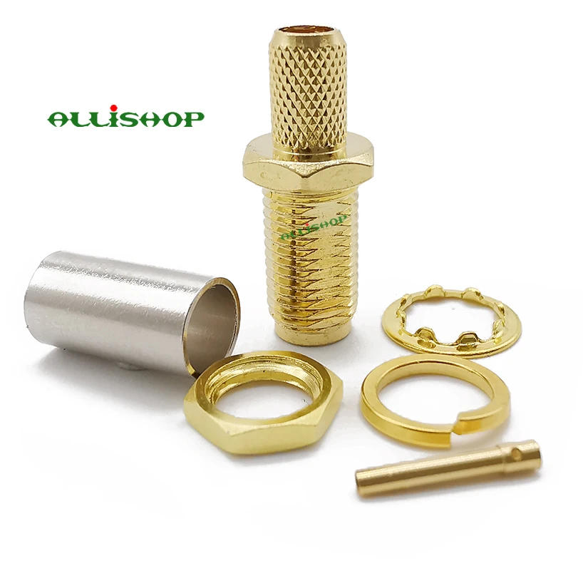 Кабель allishop SMA Female Jack Nut RF Coax коннектор обжимной для RG58 RG142 LMR195 кабель прямой