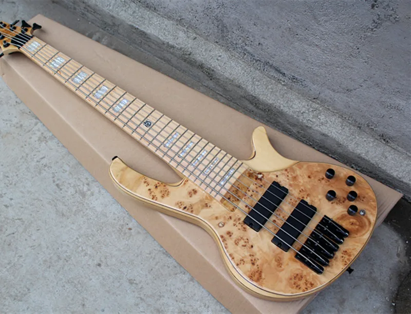 

Burly Wood 6-String Dilated Chord Length Electric Bass Guitar with Black Hardwares,Maple Fingerboard,Offer Customized