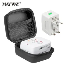 Travel Adapter with Box Universal Electric Plug Socket Adapter International Socket 1 and 2 USB Power Charger for EU UK US AU