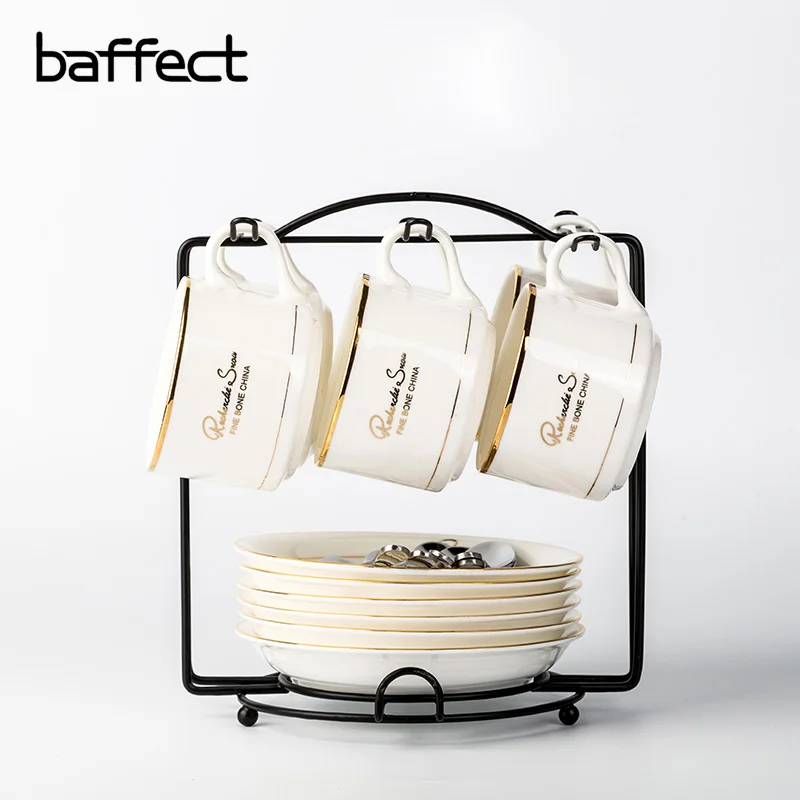 

Coffee Cup Plates Iron Rack Mug Hanging Holders Under Cupboard Shelf Hooks Cabinet Glass Plate Dishes Organizer with 2/6 Hooks