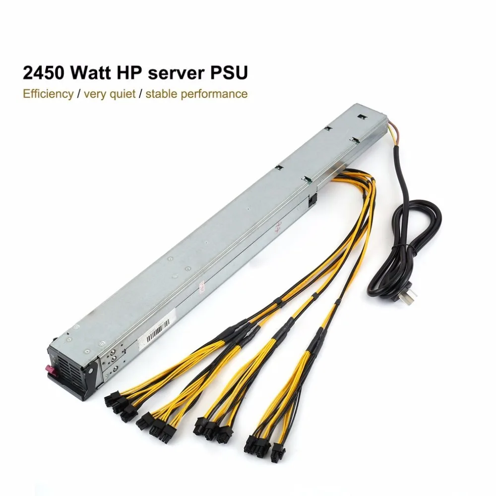 

High Efficiency 2450 Watt Power Supply Server PSU with Ready-to-Use Wiring for Antminer Mining Miner Machine