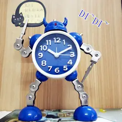 2018 Творческий деформации мультфильм робот игрушка отключить будильник студентов Металл Модель электронные детские часы настольные