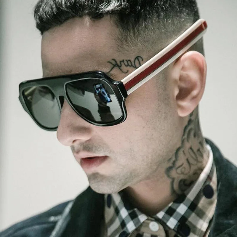 LongKeeper Oversized Sunglasses Men Women Brand Designer Mirror Vintage Outdoor  Luxury Sun Glass UV400 Oculos de sol 58115