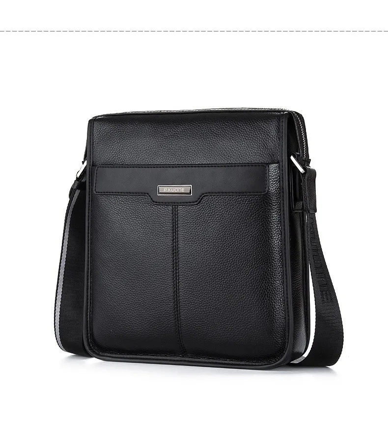 P. Kuone мужская сумка на плечо из натуральной кожи, мужские сумки-мессенджеры, деловая повседневная мужская сумка, брендовая