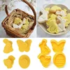 4Pc / Set Easter Egg Rabbit Chick Butterfly Plastic Plunger Fondant Cookie Cutter Set Mold Biscuit Decor Baking ToolsSet ► Photo 3/6