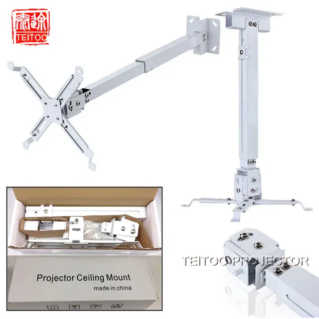 Us 53 32 Universal Extendable Tilt Lcd Led Dlp Projector Ceiling Mount Bracket White In Projector Brackets From Consumer Electronics On Aliexpress