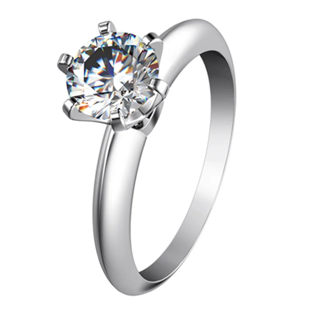 

0.6CT Top Brand Style 6Prongs Synthetic Diamonds Women Ring 925 Sterling Silver Jewelry Engagement Jewelry Wedding Gift For Her