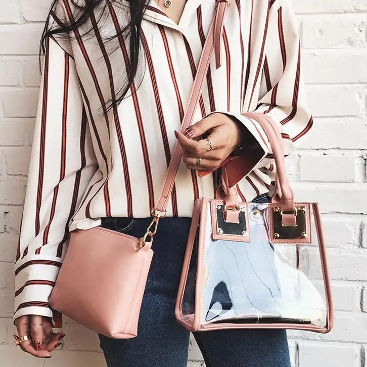 2017 Summer Fashion New Handbags High quality PU leather Women bag Sweet Elegant Transparent Shoulder bag