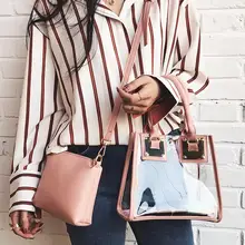 2017 Sommermode Neue Handtaschen Hohe qualität PU leder Frauen tasche Süße Elegante Transparent umhängetasche Tragbare Weiblichen beutel