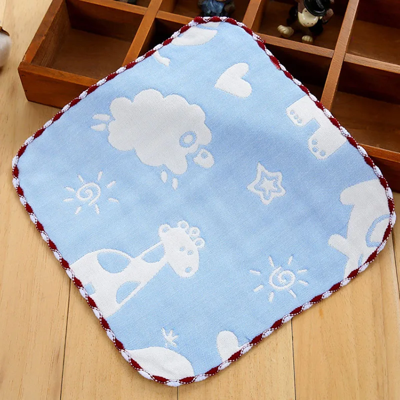 Baby's Kids Newborn Children Cotton Gauze Square Handkerchiefs Animals Clouds Saliva Towel 22*23.5CM FS0585