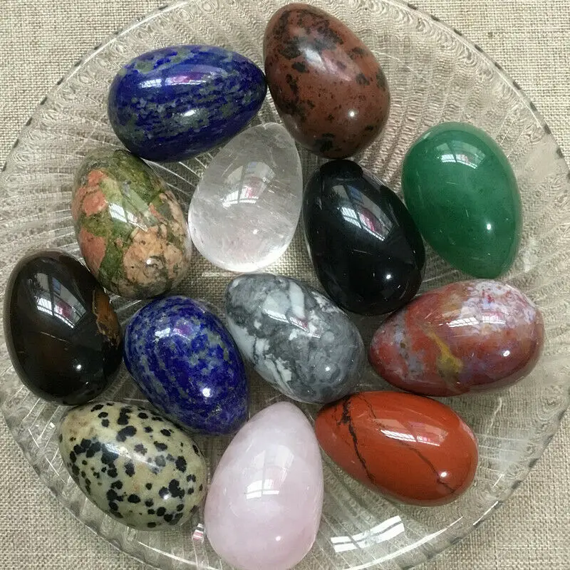 

Natural Quartz Eggs Crystal Exercise Massage Crystal Specimen With Wood Stand Natural Chakra Healing Crystal Reiki Stone Carved