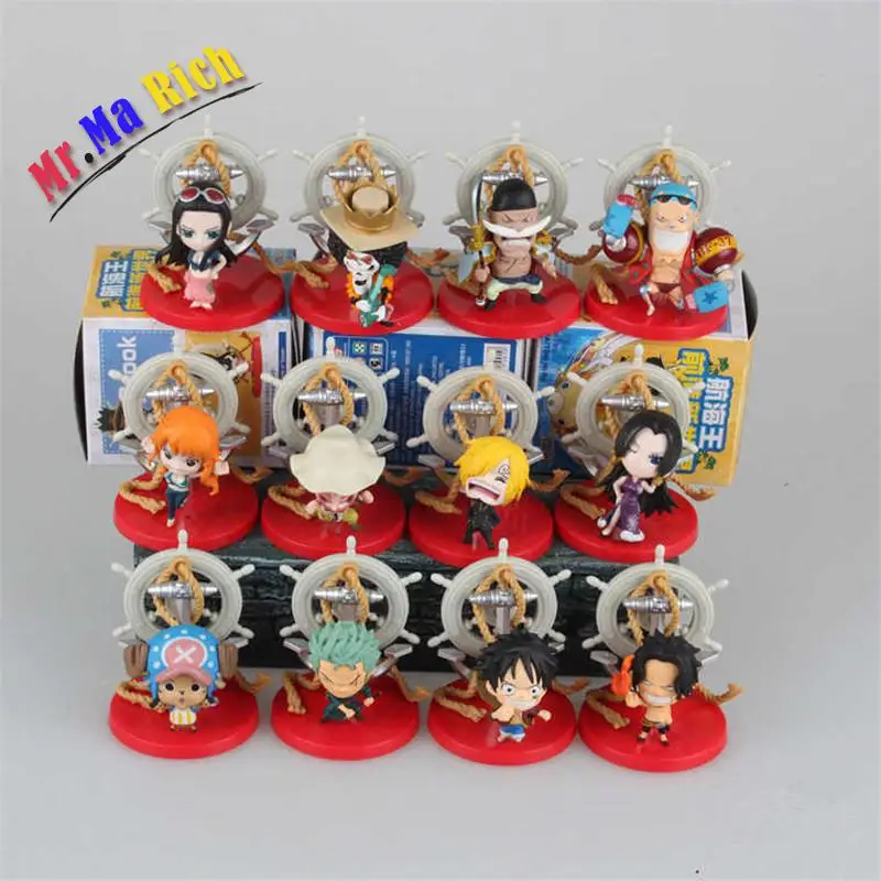 

Anime One Piece Luffy Sanji Zoro Nami Robin Brook Ace 12pcs/set Brinquedos Pvc Action Figure Juguetes Figuras Doll Kids Toys
