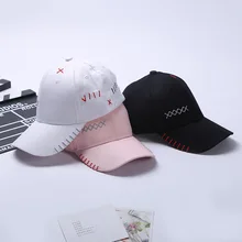 Бейсболка Бейсболки для женщин Летние Вышитые Бейсбол Кепки низкий профиль изогнутой Билл Белый Черный Нитки для Для мужчин Для женщин Защита от солнца Hat