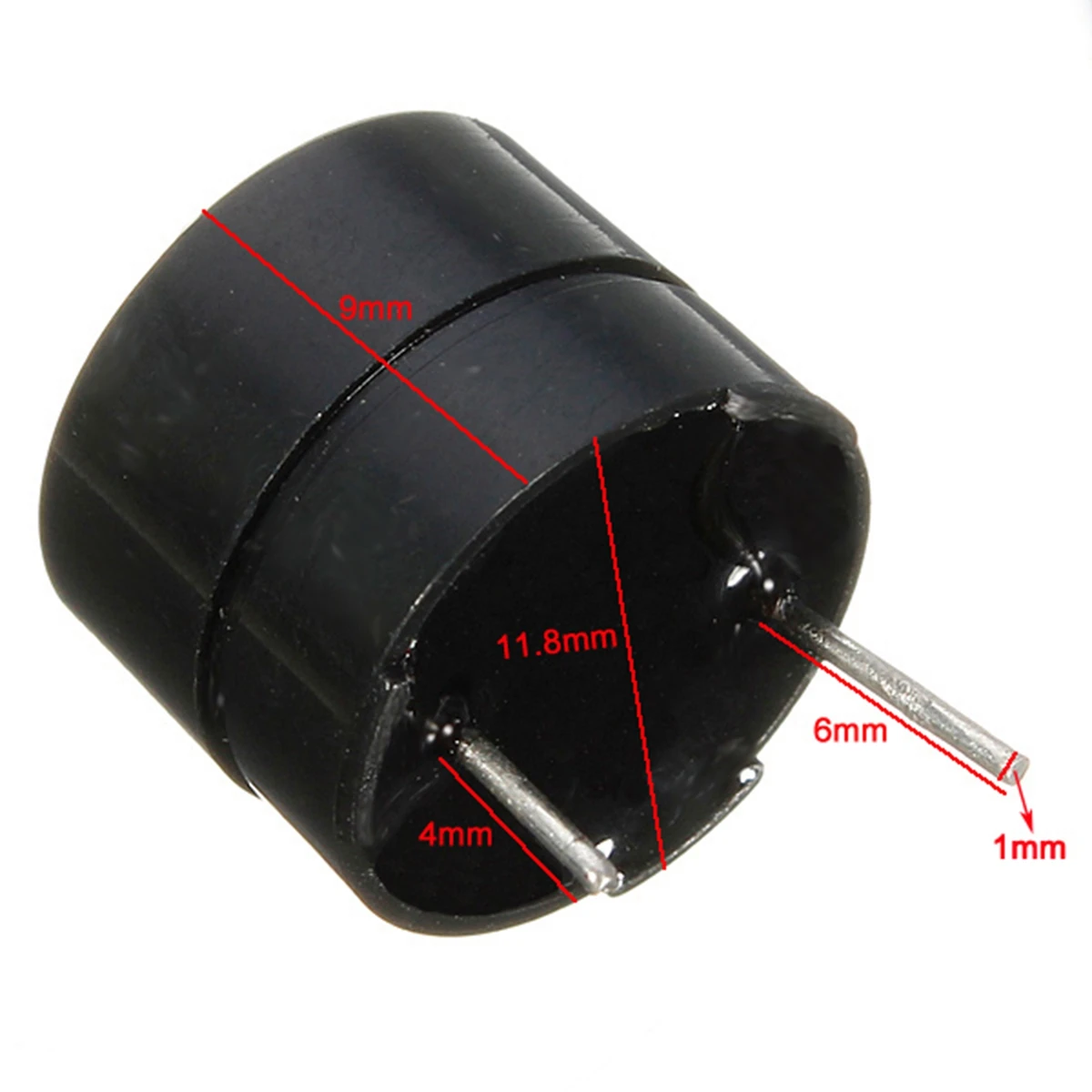 10 шт. 5 В Электрический магнитный активность Звуковой непрерывный звуковой сигнал постоянно 9x11,8 мм ABS черный