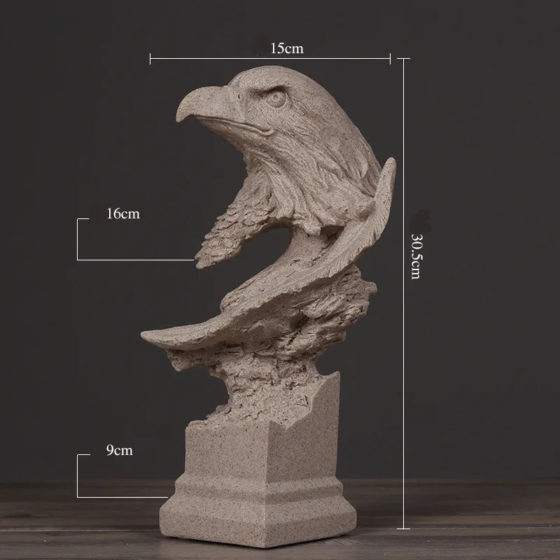 الإبداعية الديكور النسر تمثال نصفي الحيوان شكل غرفة المعيشة خزانة حامل تلفاز الحجر الرملي الحرف ديكور L3327