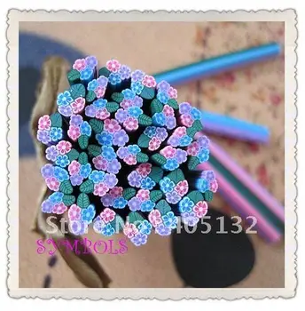 

c-18 Free Shipping 100pcs 5mm Cute Flower Cane Fancy Nail Art Polymer Clay Cane