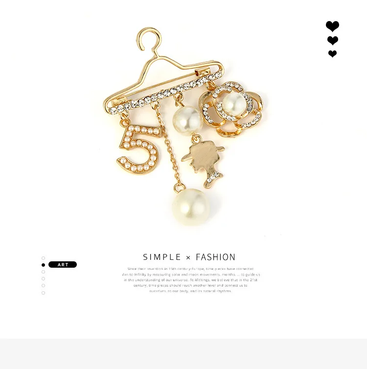 Pin Crystal Tassel Rhinestone Hanger dangle CC 5 women Flower Golden Plated For Women Brooch pin jewelry gift01