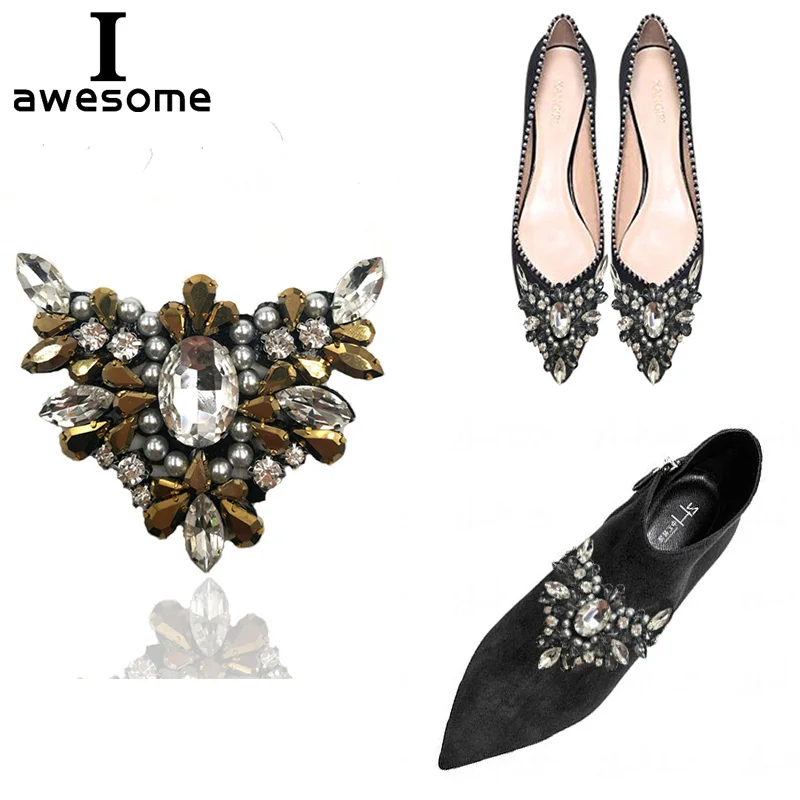 

Rhinestone Flowers Bridal Wedding Party Shoes Accessories For high Heels Sandals Boots Flat DIY Manual Decorations Shoe's flower
