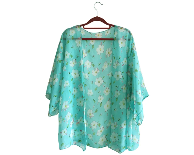New Arrivals 2019 Women Blouses Plus Sizes Floral Cardigan Women Tops Chiffon Batwing Blouse Kimono Cardigan Chemise Femme XXXL