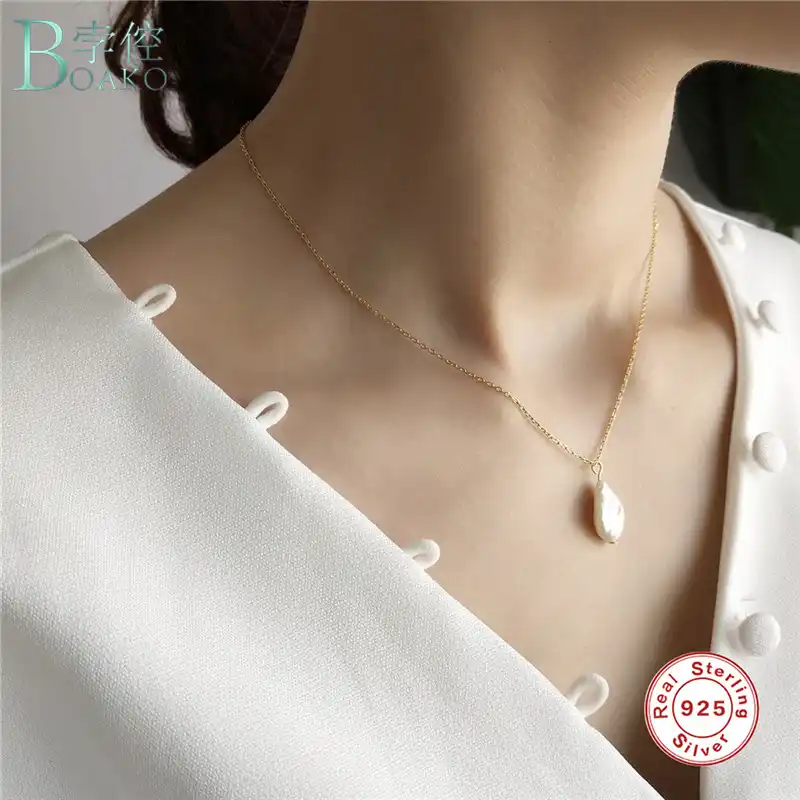 Boako クラシックジュエリーバロック真珠のネックレス女性の創造的なモデルストリート人気の野生のゴールドカラーの装飾ゴールドネックレス ペンダント ネックレス Aliexpress