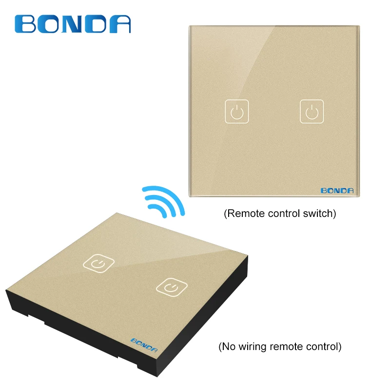BONDA EU/UC Умный домашний сенсорный переключатель индукционного типа нетканый провод случайно прикреплен к панели из закаленного стекла через