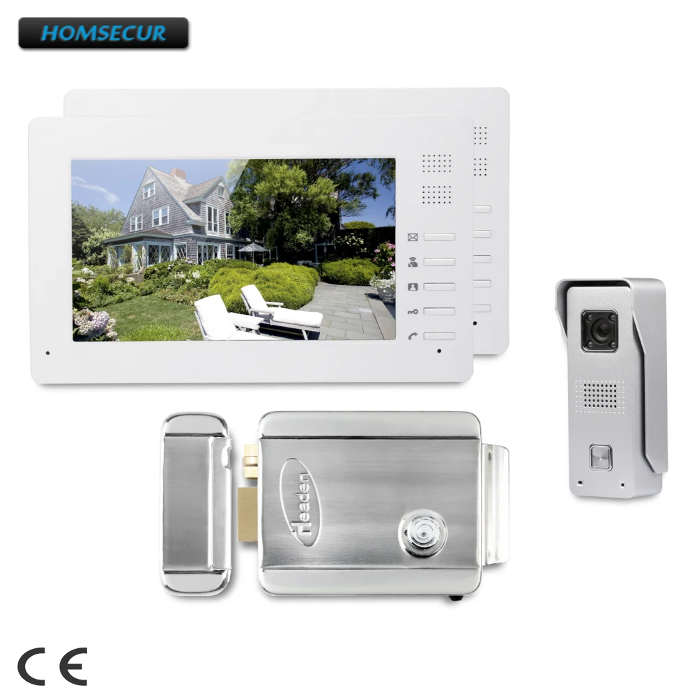 

HOMSECUR 7" Wired Video Door Intercom System Electric Lock Supported for Home Security XC002+XM706