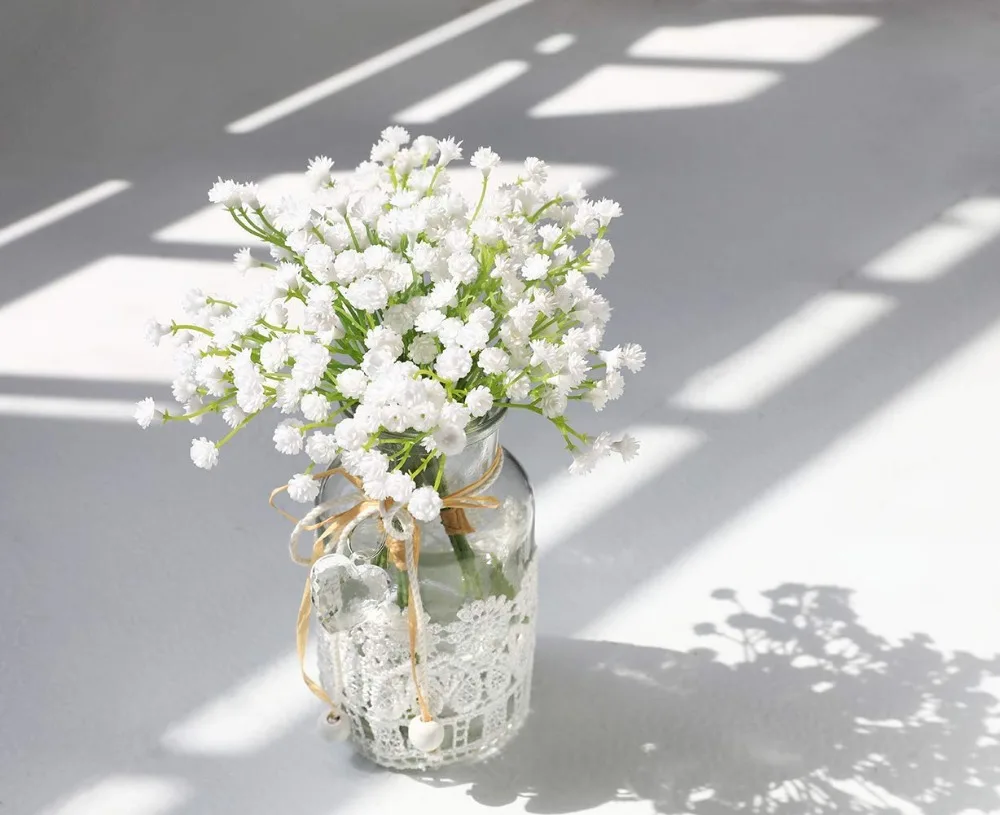 CHENCHENG, 1 шт., белые дышащие искусственные цветы для младенцев, искусственные Гипсофилы, сделай сам, Цветочные букеты, свадебное украшение для дома, осень