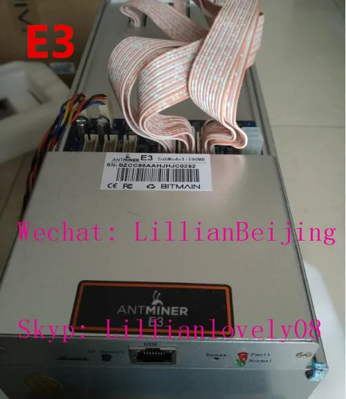 

AntMiner E3 190MH/S miner Ethash Ethereum ETH Mining machine from bitmain E3 190M WITH power supply