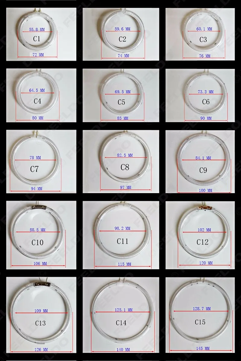 FEELDO 2 шт./пара всех автомобилей Универсальный Полный Круглый дневные ходовые огни светильник с холодным катодом(CCFL) Ангельские глазки комплекты фар# FD-4299