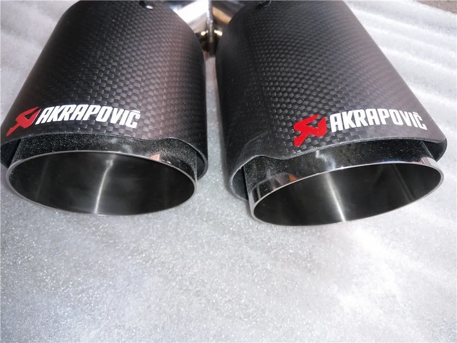 Одна пара Inlet63mm-Outlet 89 мм(двойной) для AKRAPOVIC AK карбоновый наконечник выхлопной трубы для BMW для Volkswagen для Benz