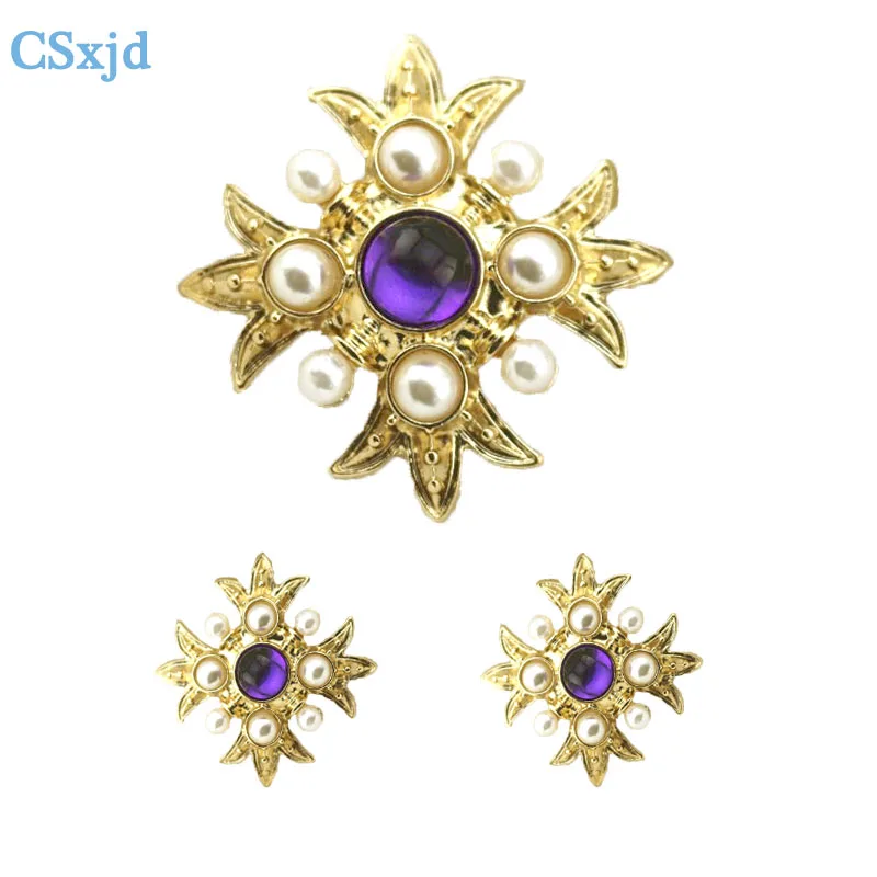 

CSxjd Vintage resin gem Necklace,Earrings,brooch earrings women Jewelry