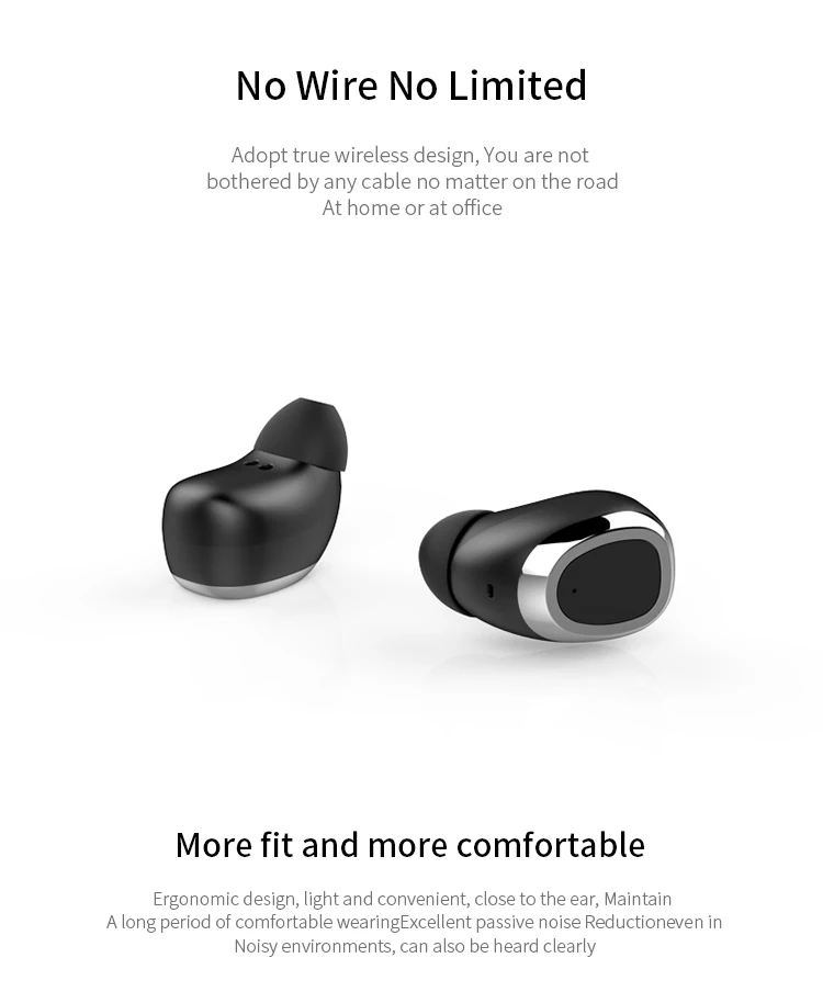 True Wireless Earbuds Micro Earpiece Mini Twins Headset Stereo Ear Bluetooth Earphone Headphones with 1100mAh Box (4)