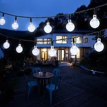 6M ball led string light Solar led Outdoor String Lights Ball Globe fairy wedding garden pendant garland decoration
