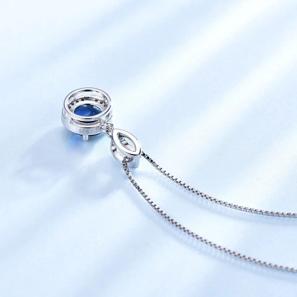 UMCHO, 925 пробы, серебряные ювелирные изделия, создано нано-сапфир, ожерелье для женщин, Подарок на годовщину, с цепочкой в коробке, фирменные ювелирные изделия