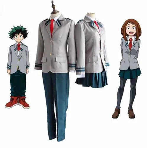 

Men&Women My Hero Academia Cosplay Costume Halloween Couples Costume Uraraka/Izuku School Uniform OCHACO URARAKA Costume