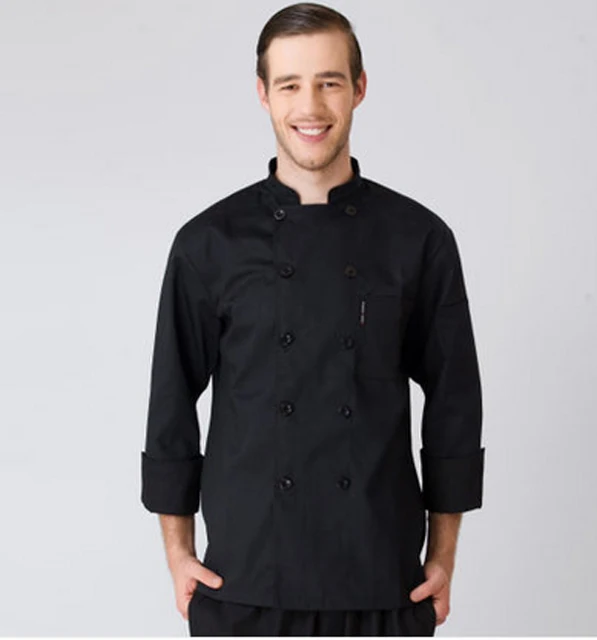 Blue chef jackets Unisex Uniform Navy Men Overalls Chef Coat, kitchen