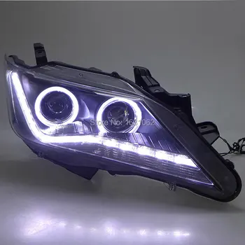 

For Toyota Camry LED Angel Eyes Head Lights without DRL single light 2012-2013 year