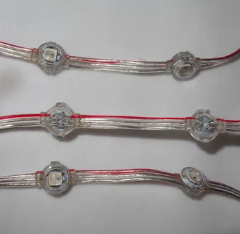 

Addressable SK6812 full color RGB DC5V IP68 LED pixel string;5cm wire spacing;40pcs a string