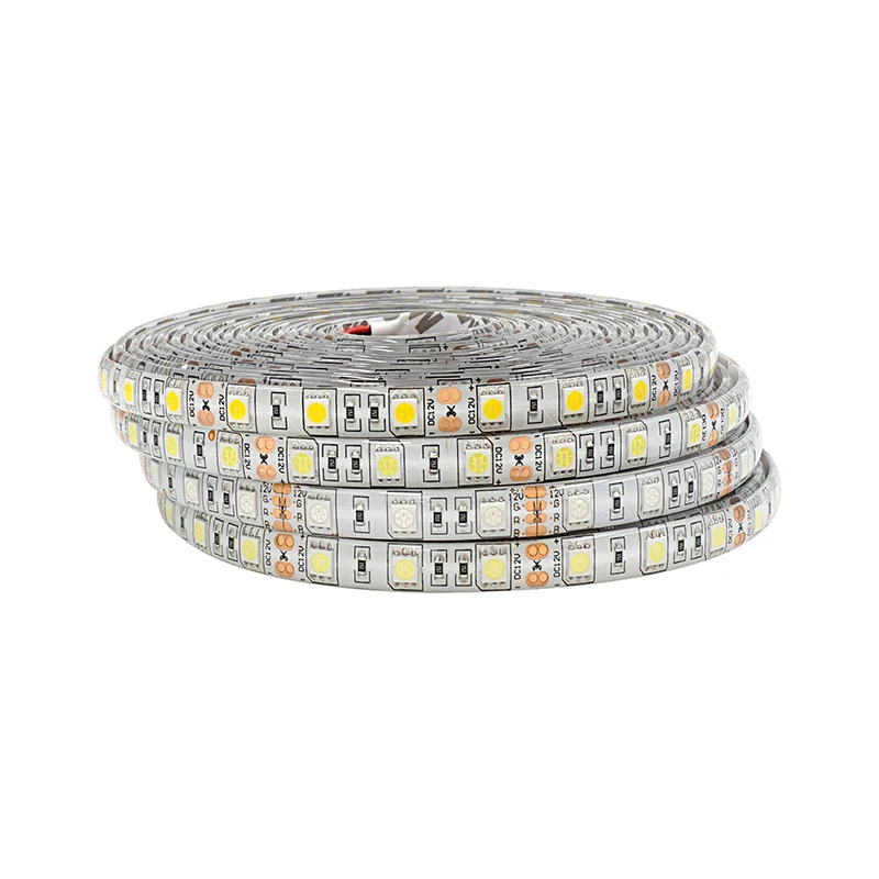 buy 5M LED Strip SMD5050 Chip Light DC 12V White Warm White Cold White RGB 60Leds m IP65 Waterproof IP20 Not Waterproof LED Lamp
