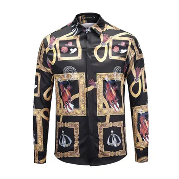 

Brand Luxury Men's Shirts Camisas Masculina Casual Slim Fit Long Sleeve Men Shirt Dress Streetwear Social Shirts 3D Print Camisa
