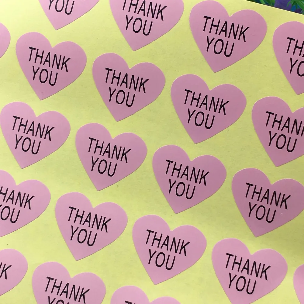 300 шт. бумажные круглые клейкие этикетки с надписью thank you heart|Украшения своими