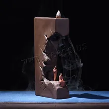 Creative Monk Incense Burner Smoke Waterfall Backflow Incense Burner Ceramic Aromatherapy Furnace Holder Use In Home Teahouse