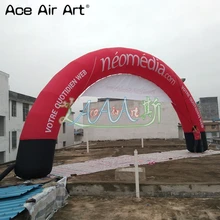 Высокое качество красный 10 м W классический стиль рекламы Арка надувная финишная линия АРКА, изогнутая Арка привлекательные ворота для голосовой станции
