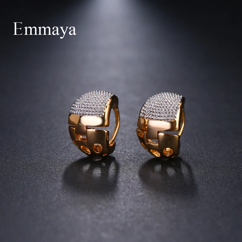 Emmaya العلامة التجارية أناقة فريد سحر AAA مكعب الزركون اثنين لهجة الأصالة مجوهرات أقراط للمرأة العصرية الزفاف حزب هدية