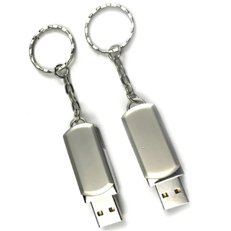 1 шт. USB 2,0 из нержавеющей стали 1 Гб 2 Гб Usb флеш-накопитель Флешка Usb флешка флеш-накопитель с брелком