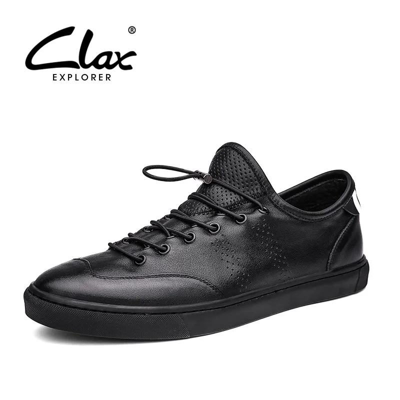 

CLAX Mens Shoes Leather Casual Footwear Summer Autumn Genuine Leather Sneakers Male Walking Footwear Breathable chaussure homme