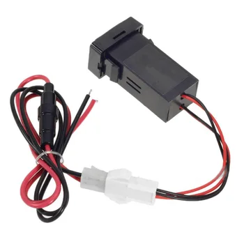 

Dewtreetali Hot Sale 2.1A Dual USB Socket Fuse Cell Phone Charger Audio Input Special Dual 2 Port USB Car Charger for TOYOTA VIG