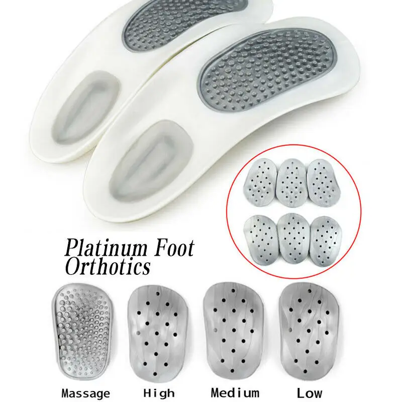 

1Pair Professional Orthotic Arch Support Shoe Insole Flat Foot Silicone Corrector Shoe Cushion Insert Height Increasing Shoe Pad