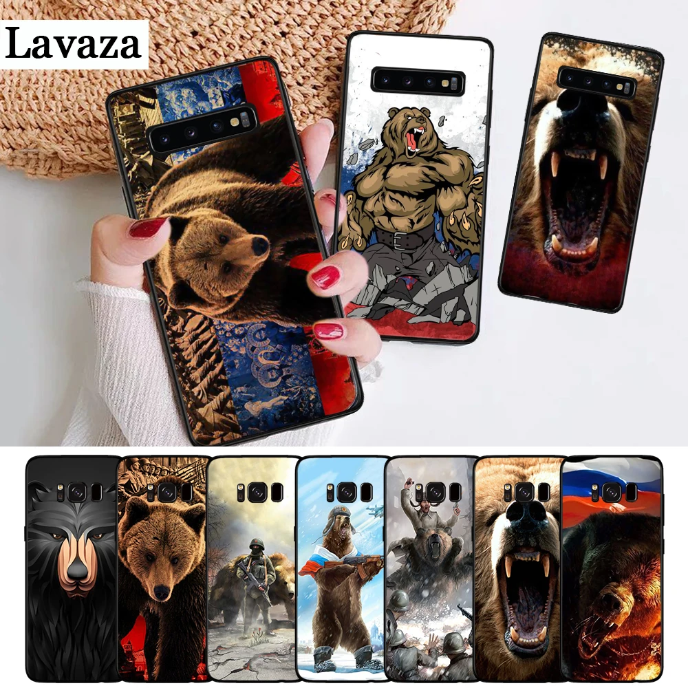 

Lavaza Russia black bear Silicone Case for Samsung S6 Edge S7 S8 Plus S9 S10 S10e Note 8 9 M10 M20 M30